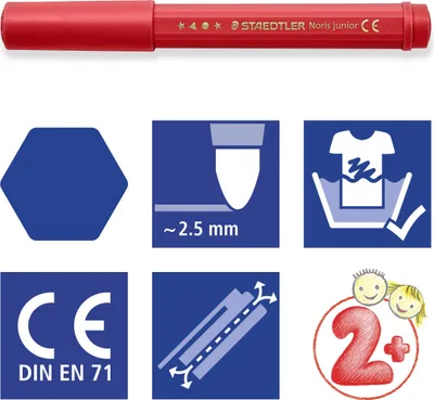 Produktbild von STAEDTLER Noris junior 329 Fasermaler Etui mit 6 Farben
