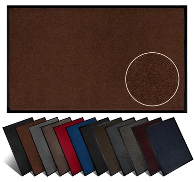 Produktbild von Furni24 Schmutzfangmatte Fußmatte 90 x 150 cm Braun – Rutschfeste & Waschbare Türmatte für Innen & Außen