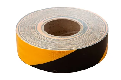 Produktbild von Selbstklebendes reflektierendes Klebeband - gelb-schwarz - 45 m