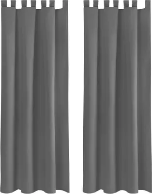 Obrázok produktu pre 2x závesy s pútkami vrátane viazacích tyčí (antracit), rozmer: 140x225cm