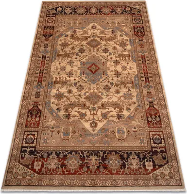 Produktbild von Teppich Wolle KESHAN Franse, orientalisch 1255/53525 beige / terrakotta beige 80x145 cm