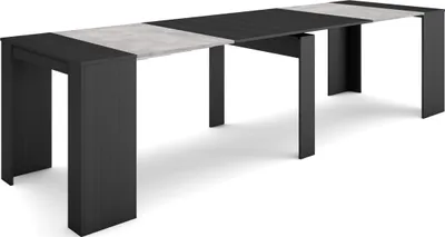 Produktbild von Ausziehbarertisch, 302x90x77cm, Für 14 Gäste, Esszimmertische, Zementgrau