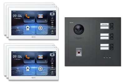 Produktbild von Goliath Premium IP GL-IPH650A Video-Türsprechanlage, 6 Familien, 6× 10 Zoll Weiß, Anthrazit, Unterputz