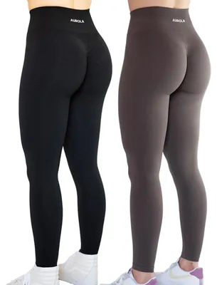 Produktbild von AUROLA Workout-Leggings für Damen, nahtlos, Scrunch-Strumpfhose, Bauchkontrolle,