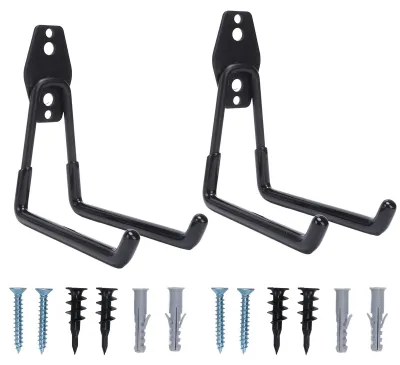 Produktbild von 2 Stück Garagenhaken, Mehrzweck-Wandhalterung zur Garagenaufbewahrung, Hängeorganizer mit 2 Haken, Stil B, 13 cm / 5,1 Zoll