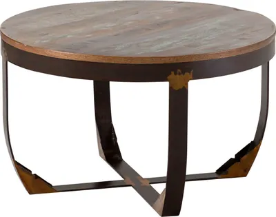 Immagine prodotto di MASSIVMOEBEL24 | tavolino da salotto in legno di Legno riciclato 75x75x45 multicolore laccato INDUSTRIAL #01