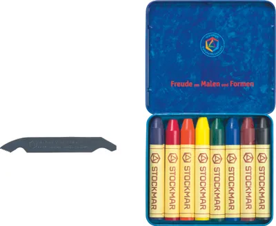 Image de 10X Stockmar 204884208 Crayon de cire 8 noir