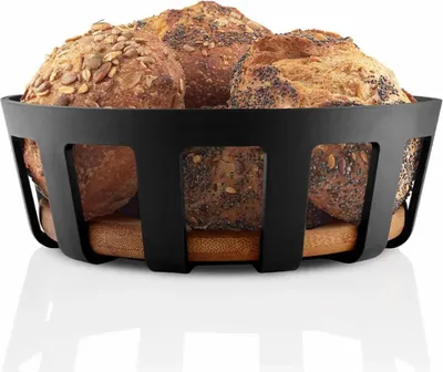 Produktbild von Eva Solo Brotkorb Nordic Kitchen aus karbonisiertem Bambus und mattschwarzem Kunststoff, auch als Obstschale