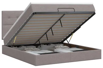 Zdjęcie produktu dla Łóżko ottoman z materacem Ciemnoszary 140 x 190 cm tkanina