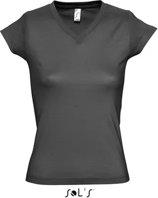 Produktbild von SOLs 11388 | Ladies V-Neck Moon Damen T-Shirt - Farbe: Dark Grey (Solid) - Größe: XXL