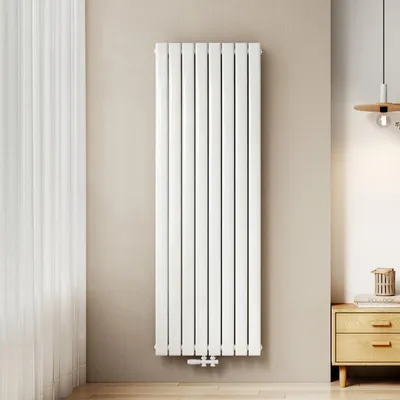 Produktbild von EMKE Heizkörper vertikal Designheizkörper, 1800x620mm, Weiß Doppellagig, Mittelanschluss, – Flacher Paneelheizkörper, 2227W ohne Heizstab