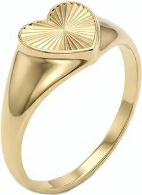 Produktbild von 375 Echtgold Ring Damen Herz Siegelring Größe 52