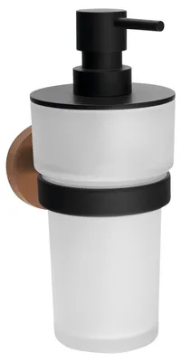 Produktbild von LARISSA Seifenspender, Milchglas, Schwarz/Kupfer matt