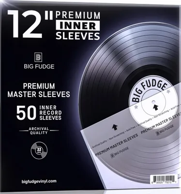 Produktbild von BIG FUDGE Inner Sleeves Vinyl - 12" x 50 STK. Vinyl Inner Sleeves - Schallplatten Innenhüllen Antistatisch aus Reispapier - Dursichtige 3-Lagige Vinyl