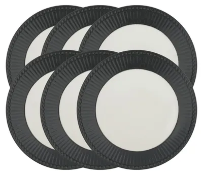 Produktbild von Greengate Alice Speiseteller dark grey 26,5 cm Set6