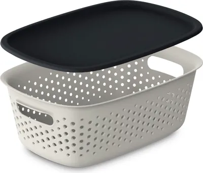 Produktbild von Plastový Úložný Ažurový Box Kontajner S Vekom Škatuľa Pre Oblečenie Hračky Dokumenty 28X19X10,5 Cm 3,5 L