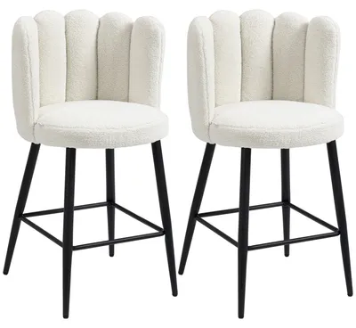 Immagine prodotto di Set 2 Sgabelli 52x53x93 cm in Poliestere e Acciaio Bianco e Nero