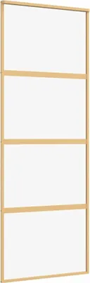 Produktbild von vidaXL Schiebetür Golden 76x205 cm ESG-Klarglas und Aluminium