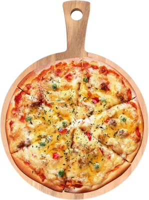 Imagen del producto de Tabla de cortar para pizza de madera de acacia, redonda, de 40 cm, para la cocina