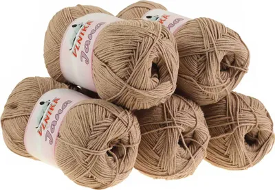Produktbild von 5 x 100g Strickgarn Jana Häkelgarn Strickwolle Häkelwolle, Farbauswahl, Farbe:hellbraun