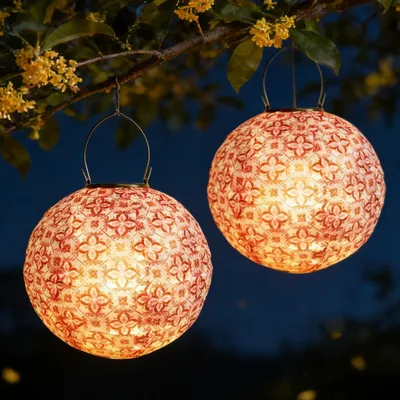 Zdjęcie produktu dla Zestaw 2 lamp solarnych do użytku zewnętrznego w stylu vintage