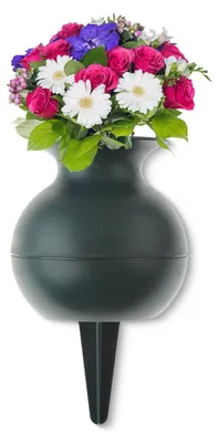Image de Entonnoir Vases funéraires avec piquet de terre résistant au gel vert 22 cm