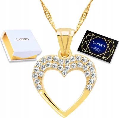 Immagine prodotto di Collana d'amore dorata con cuore di zirconi, argento 925