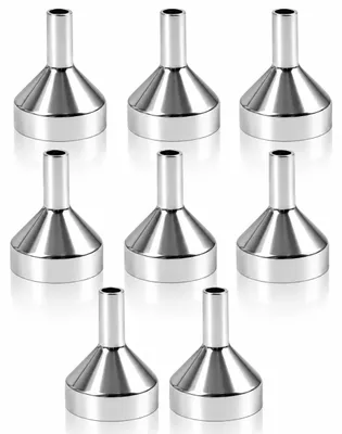 8er-Set Mini-Trichter aus Edelstahl, 18 mm Öffnung, 5 mm Auslauf