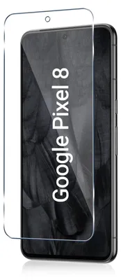 A screen protector is shown placed on top of a smartphone screen.