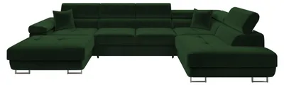 Produktbild von MIRJAN24 Wohnlandschaft Torezio Bis, Stilvoll Eckcouch mit Bettkasten und Schlaffunktion, Einstellbare Kopfstützen, 346x203x70-90 cm (Farbe: Polo 889, Seite: Rechts)
