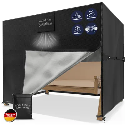 Image de Kingsleeve® Housse de Balancelle de Jardin 2-3 Places en Tissu Oxford - Bâche de protection Imperméable en Polyester Haute Qualité, Anti-gel, Anti-UV, 210x150x150cm