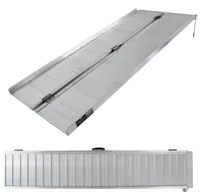 Produktbild von TRUTZHOLM Rollstuhlrampe klappbar 184 cm Traglast 272 kg Alu grau geriffelt Auffahrrampe