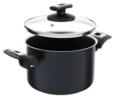 Zdjęcie produktu dla KOLIMAX COMFORT BLACK garnek z pokrywką 18 cm 3,0 l