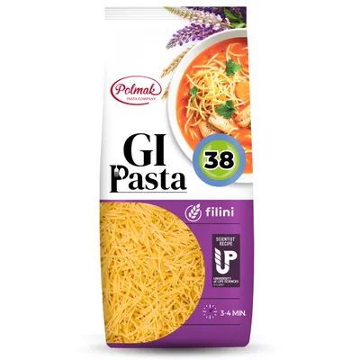 Immagine prodotto di GI Pasta Filini a basso indice glicemico per diabetici | Alto contenuto di proteine e fibre | Basso contenuto di carboidrati e basso indice glicemico (38) | 4 ingredienti naturali