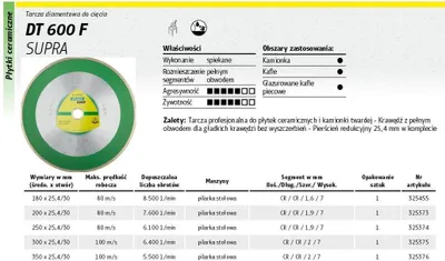 Productafbeelding van DT 600 F diamantschijven, 250 x 1,9 x 30 mm, 1,9 x 7 mm, artikelnummer 325374