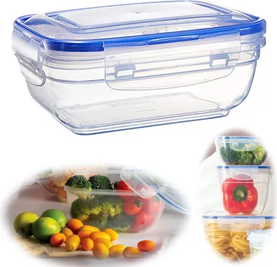 Produktbild von LS-LebenStil Frischhaltedose Clip & Lock 800ml Rechteckig mit Deckel Kunststoff auslaufsicher Vorratsdose Lunchbox Mikrowelle Gefrierbox stapelbar