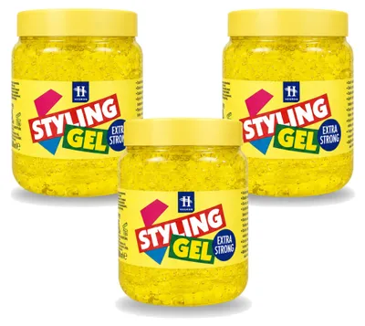 Produktbild von 3 x Hegron Styling Haargel Extra Strong - 500 ml - Vorteilspackung - 3 Stücke