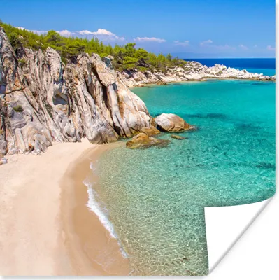 Produktbild von MuchoWow® Poster Meer - Strand - Sommer 50x50 cm - Wohnzimmerdekoration