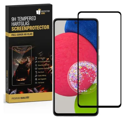 Produktbild von 4x 9H Hartglas für Samsung Galaxy A52s FULL COVER Schutzfolie Schutzglas SW Displayglas Tempered Glasfolie Panzerglas Sicherheitsglas Echtglas Displayschutz Panzerfolie