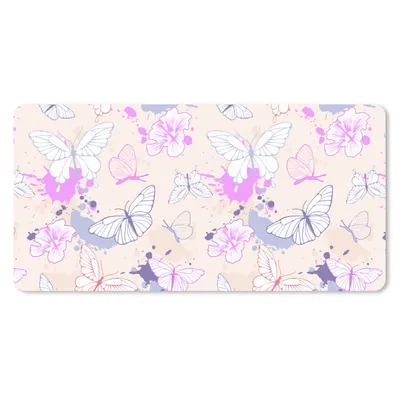 Produktbild von MuchoWow® Schreibtischunterlage Schmetterling - Muster - Blumen 80x40 cm - XXL Mauspad - Gaming Mauspad