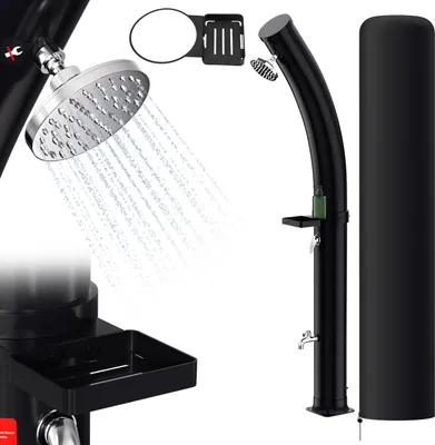 Immagine prodotto di Clanmacy Doccia solare Doccia da giardino Doccia da piscina Doccia da esterno Doccia solare curva con copertura protettiva 35L