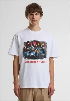 Image de T-shirt pour homme Mr. Tee Nirvana Live in New York Loose Tee blanc - M