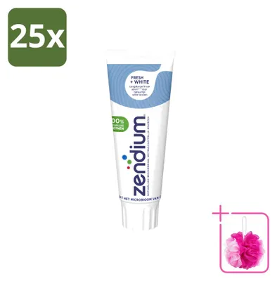 Produktbild von 25 x Zendium Fresh+White Tandpasta - 75 ml - Sparpackung - 25 Stücke