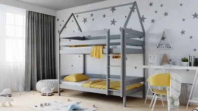 Produktbild von Kinderbett Etagenbett 3ft Einzelbett 90x190 90x200 80x160 cm Einzelbett Aus Kiefer Massivholz Für Kinder , Farbe:Grau, Große:160 x 80 cm