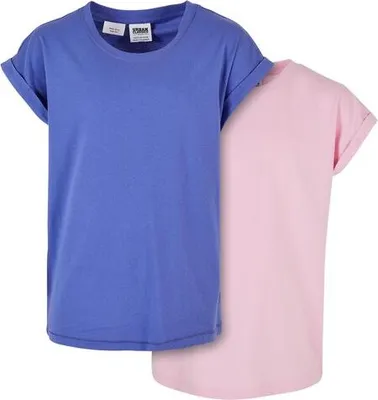 Immagine prodotto di Urban Classics Girls Organic Extended Shoulder Tee 2-Pack purpleday/girlypink - 110/116
