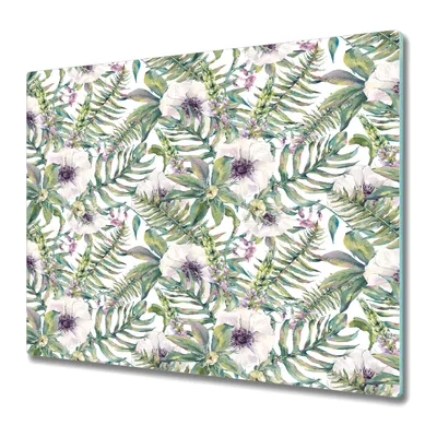 Produktbild von Küchenteller - Schneidebrett Glas - Herdabdeckung -Soft Flower Art
