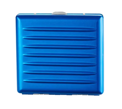 Produktbild von ZIGARETTENETUI "Wallet" für 20 Zigaretten Etui aus Metall Zigarettenbox Zigarettendose Case Box Dose Hardcase 43 (Groß-Blau)