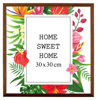 Obrázok produktu pre MG Design, rámček na obrázky Braun, 30 x 30 cm – vyrobený z prírodného dreva s akrylovým sklom, určený na zavesenie aj na postavenie, vhodný na fotografie, plagáty a puzzle
