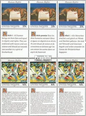 Produktbild von Briefmarken UNO - New York 1989 Mi 595-596 Sechserblöcke (kompl.Ausg.) postfrisch Menschenrechte