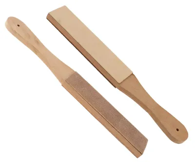 Lederstrop mit Holzgriff zum Schärfen von Messern, 27,9 cm